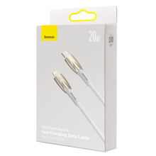 Заредете изображение във визуализатора на галерията – Baseus Glimmer Series cable with fast charging USB-C - Lightning 480Mb/s PD 20W 1m white

