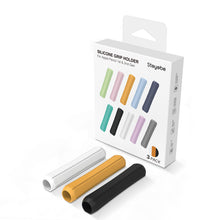 Заредете изображение във визуализатора на галерията – Stoyobe Silicone Holder Set of Silicone Holders for Apple Pencil 1 / Apple Pencil 2 / Huawei M-Pencil Orange+Black+White (3 Pack)

