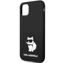 Заредете изображение във визуализатора на галерията – Karl Lagerfeld KLHCN61SNCHBCK iPhone 11/ XR hardcase black/black Silicone Choupette
