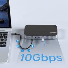 Заредете изображение във визуализатора на галерията – HUB Choetch M52 USB-C - USB-C PD/USB-C/USB-A/HDMI/VGA/DP/SD/TF/RJ45/AUX - gray

