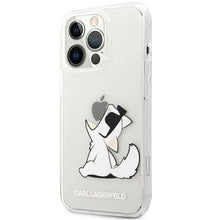 Заредете изображение във визуализатора на галерията – Original faceplate case karl lagerfeld klhcp14xcfnrc for iphone 14 pro max (choupette eat / transparent)
