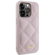 Заредете изображение във визуализатора на галерията – Guess Quilted Metal Logo case for iPhone 15 Pro Max - pink
