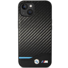 Заредете изображение във визуализатора на галерията – Case BMW BMHCP13M22NBCK iPhone 13 6.1" black/black Leather Carbon
