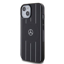 Заредете изображение във визуализатора на галерията – Original Case MERCEDES hardcase Double Layer Crossed Lines MagSafe MEHMP15S23HRSK for Iphone 15 Black

