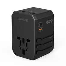 Заредете изображение във визуализатора на галерията – Choetech PD6045 USB-C USB-A 45W GaN Travel Charger with US EU UK AU Plugs - Black
