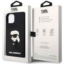Заредете изображение във визуализатора на галерията – Karl Lagerfeld KLHCP14M3DRKINK iPhone 14 Plus 6.7" black/black hardcase Rubber Ikonik 3D
