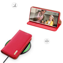 Заредете изображение във визуализатора на галерията – Dux Ducis Hivo case Samsung Galaxy S23 Ultra cover with flip wallet stand RFID blocking red

