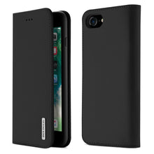 Заредете изображение във визуализатора на галерията – DUX DUCIS Wish Genuine Leather Bookcase type case for iPhone SE 2022 / SE 2020 / iPhone 8 / iPhone 7 black - TopMag
