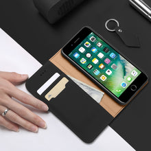 Заредете изображение във визуализатора на галерията – DUX DUCIS Wish Genuine Leather Bookcase type case for iPhone SE 2022 / SE 2020 / iPhone 8 / iPhone 7 black - TopMag
