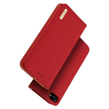 Заредете изображение във визуализатора на галерията – DUX DUCIS Wish Genuine Leather Bookcase type case for iPhone SE 2022 / SE 2020 / iPhone 8 / iPhone 7 black - TopMag
