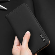 Заредете изображение във визуализатора на галерията – DUX DUCIS Wish Genuine Leather Bookcase type case for iPhone SE 2022 / SE 2020 / iPhone 8 / iPhone 7 black - TopMag
