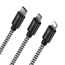Заредете изображение във визуализатора на галерията – Dux Ducis K-ONE 3in1 Series USB - micro USB / Lightning / USB-C Cable 2.4A 1,2M black - TopMag
