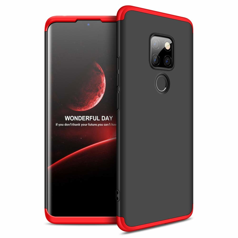 GKK 360 Protection Case Front and Back Case Full Body Cover Huawei Mate 20 black-red - TopMag