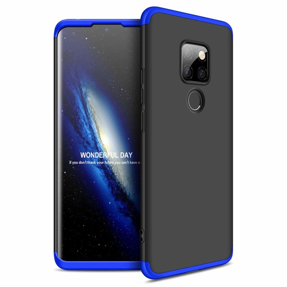 GKK 360 Protection Case Front and Back Case Full Body Cover Huawei Mate 20 black-blue - TopMag