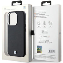 Заредете изображение във визуализатора на галерията – BMW Signature Wrapped Metal MagSafe case for iPhone 15 Pro - black
