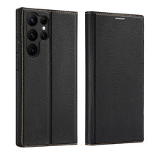 Заредете изображение във визуализатора на галерията – Dux Ducis Skin X2 case Samsung Galaxy S23 Ultra flip case wallet stand black
