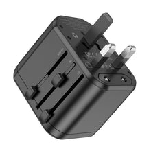 Заредете изображение във визуализатора на галерията – Borofone Travel charger adapter BAC1 - 2xUSB, USA, UK, EU, AU black
