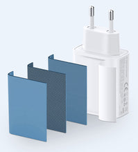 Заредете изображение във визуализатора на галерията – Dux Ducis Duzzona wall charger T4 - 2xType C - PD 35W white

