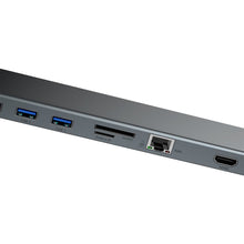 Заредете изображение във визуализатора на галерията – Baseus Enjoyment MacBook / notebook stand HUB USB Typ C PD / VGA / HDMI / RJ45 / USB 3.0 / SD, TF, micro SD card reader Dark for MacBook / PC gray (CATSX-G0G)
