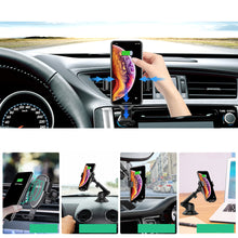 Заредете изображение във визуализатора на галерията – Choetech gravity car holder with built-in wireless charger black (T536-S)
