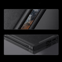 Заредете изображение във визуализатора на галерията – Nillkin CamShield Leather S Case for Samsung Galaxy S23 Ultra cover with camera cover black
