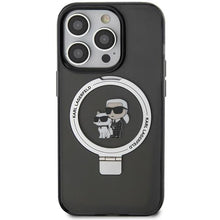 Заредете изображение във визуализатора на галерията – Karl Lagerfeld KLHMP15XHMRSKCK iPhone 15 Pro Max 6.7" black/black hardcase Ring Stand Karl&amp;Choupette MagSafe
