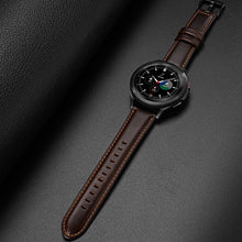 Заредете изображение във визуализатора на галерията – Dux Ducis Leather Strap Strap For Samsung Galaxy Watch / Huawei Watch / Honor Watch (20mm band) Leather Wristband Dark Brown (Business Version)
