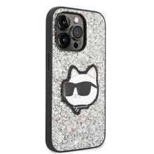Заредете изображение във визуализатора на галерията – Karl Lagerfeld KLHCP14XG2CPS iPhone 14 Pro Max 6.7" silver/silver hardcase Glitter Choupette Patch
