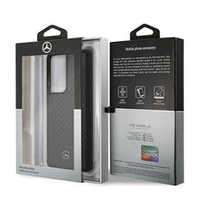 Заредете изображение във визуализатора на галерията – Original faceplate case MERCEDES MEHCS21LRCABK for SAMSUNG S21 Ultra (Dynamic Line / black carbon)

