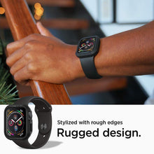 Заредете изображение във визуализатора на галерията – SPIGEN RUGGED ARMOR APPLE WATCH 4/5/6 / SE (44MM) BLACK
