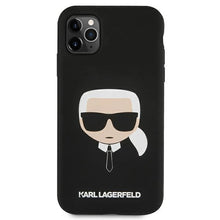 Заредете изображение във визуализатора на галерията – Karl Lagerfeld KLHCN65SLKHBK iPhone 11 Pro Max czarny/black hardcase Silicone Karl`s Head
