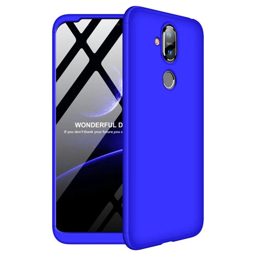 GKK 360 Protection Case Front and Back Case Full Body Cover Nokia 8.1 / Nokia X7 blue - TopMag