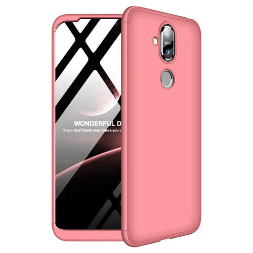 GKK 360 Protection Case Front and Back Case Full Body Cover Nokia 8.1 / Nokia X7 pink - TopMag