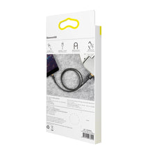 Заредете изображение във визуализатора на галерията – Baseus Cafule Cable Durable Nylon Braided Wire USB / Lightning QC3.0 1.5A 2M black-gold (CALKLF-CV1) - TopMag

