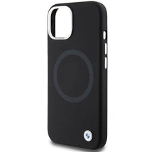 Заредете изображение във визуализатора на галерията – BMW Signature Liquid Silicone MagSafe case for iPhone 15 Plus - black
