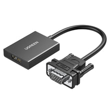 Заредете изображение във визуализатора на галерията – Ugreen cable adapter cable VGA (male) - HDMI (female) 0.15m black (CM513)
