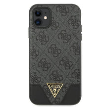 Заредете изображение във визуализатора на галерията – Original Case GUESS 4G Triangle Collection Hardcase GUHCN61PU4GHBK for Iphone 11 Grey
