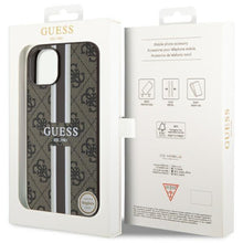 Заредете изображение във визуализатора на галерията – Guess GUHMP14SP4RPSW iPhone 14 6.1" brown/brown hardcase 4G Printed Stripes MagSafe
