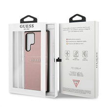 Заредете изображение във визуализатора на галерията – Guess GUHCS22LPSASBPI S22 Ultra S908 pink / pink Saffiano Stripe
