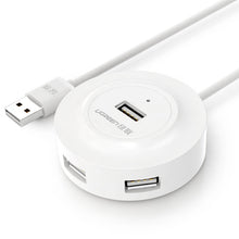 Заредете изображение във визуализатора на галерията – Ugreen HUB USB2.0 4x USB-A 480Mbps 1m white (CR106)
