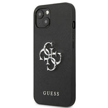 Заредете изображение във визуализатора на галерията – Guess GUHCP13MSA4GSBK iPhone 13 6,1" czarny/black hardcase Saffiano 4G Metal Logo
