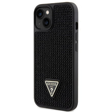 Заредете изображение във визуализатора на галерията – Original Case GUESS Rhinestone Triangle hardcase GUHCP14SHDGTPK for Iphone 14 black
