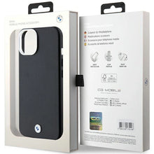 Заредете изображение във визуализатора на галерията – BMW Signature Wrapped Metal MagSafe case for iPhone 15 Plus / 14 Plus - black
