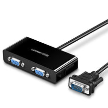 Заредете изображение във визуализатора на галерията – Ugreen 40254 1x2 VGA splitter - black
