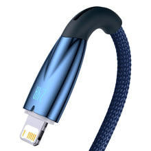 Заредете изображение във визуализатора на галерията – BASEUS cable USB A to Apple Lightning 8-pin 2,4A Glimmer Series CADH000303 2m blue
