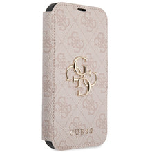 Заредете изображение във визуализатора на галерията – Original Case GUESS book 4G Metal Logo GUBKP15S4GMGPI for Iphone 13/14/15 pink
