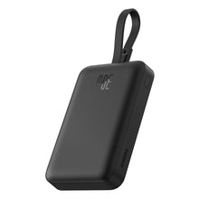 Заредете изображение във визуализатора на галерията – Baseus Magnetic Mini MagSafe 10000mAh 30W powerbank with built-in Lightning cable - black + Baseus Simple Series USB-C - USB-C 60W 0.3m cable
