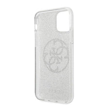 Заредете изображение във визуализатора на галерията – Guess GUHCN58PCUGLLG iPhone 11 Pro jasnoszary/light grey hard case Glitter 4G Circle Logo
