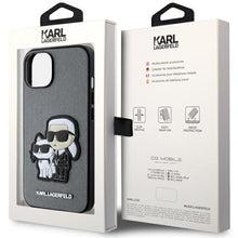 Заредете изображение във визуализатора на галерията – Karl Lagerfeld KLHCP14SSANKCPG iPhone 14 6.1" hardcase silver/silver Saffiano Karl &amp; Choupette
