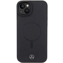 Заредете изображение във визуализатора на галерията – Mercedes Smooth Leather MagSafe case for iPhone 15 Plus - black
